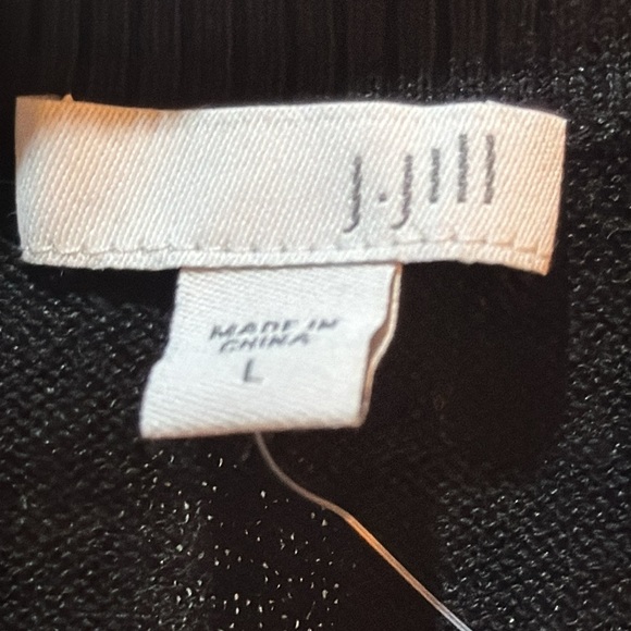 J. Jill black linen cotton blend open lightweight black cardigan Sz L new - Picture 6 of 7